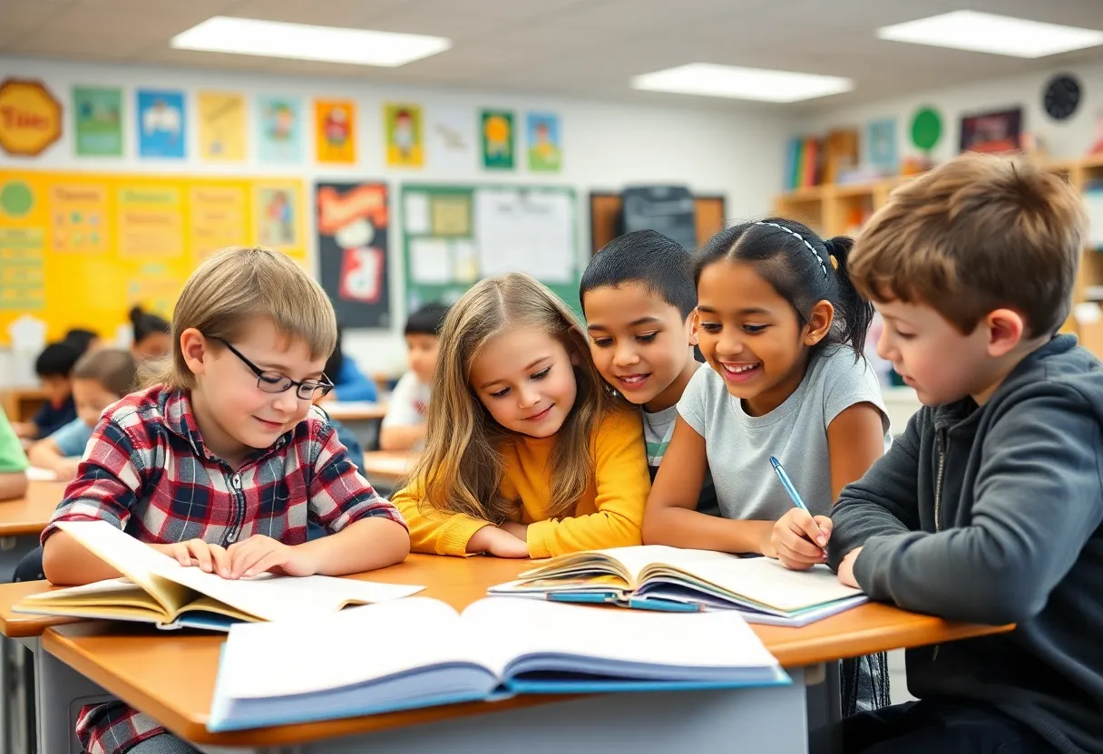 Students actively participating in classroom learning at Knox County Schools.