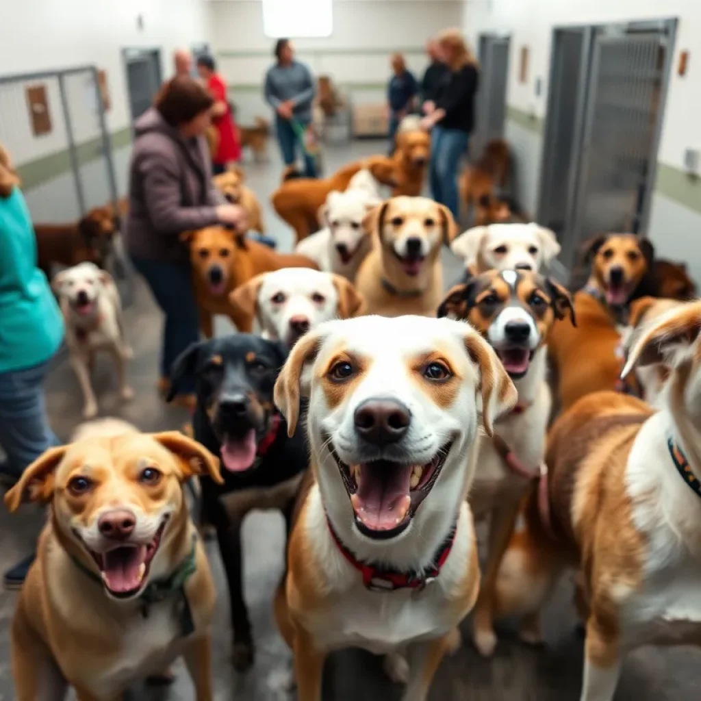 Dogs at the Young-Williams Animal Center waiting for adoption