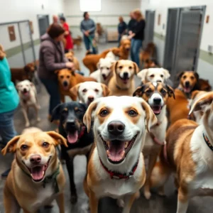 Dogs at the Young-Williams Animal Center waiting for adoption