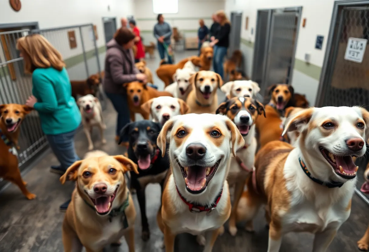 Dogs at the Young-Williams Animal Center waiting for adoption