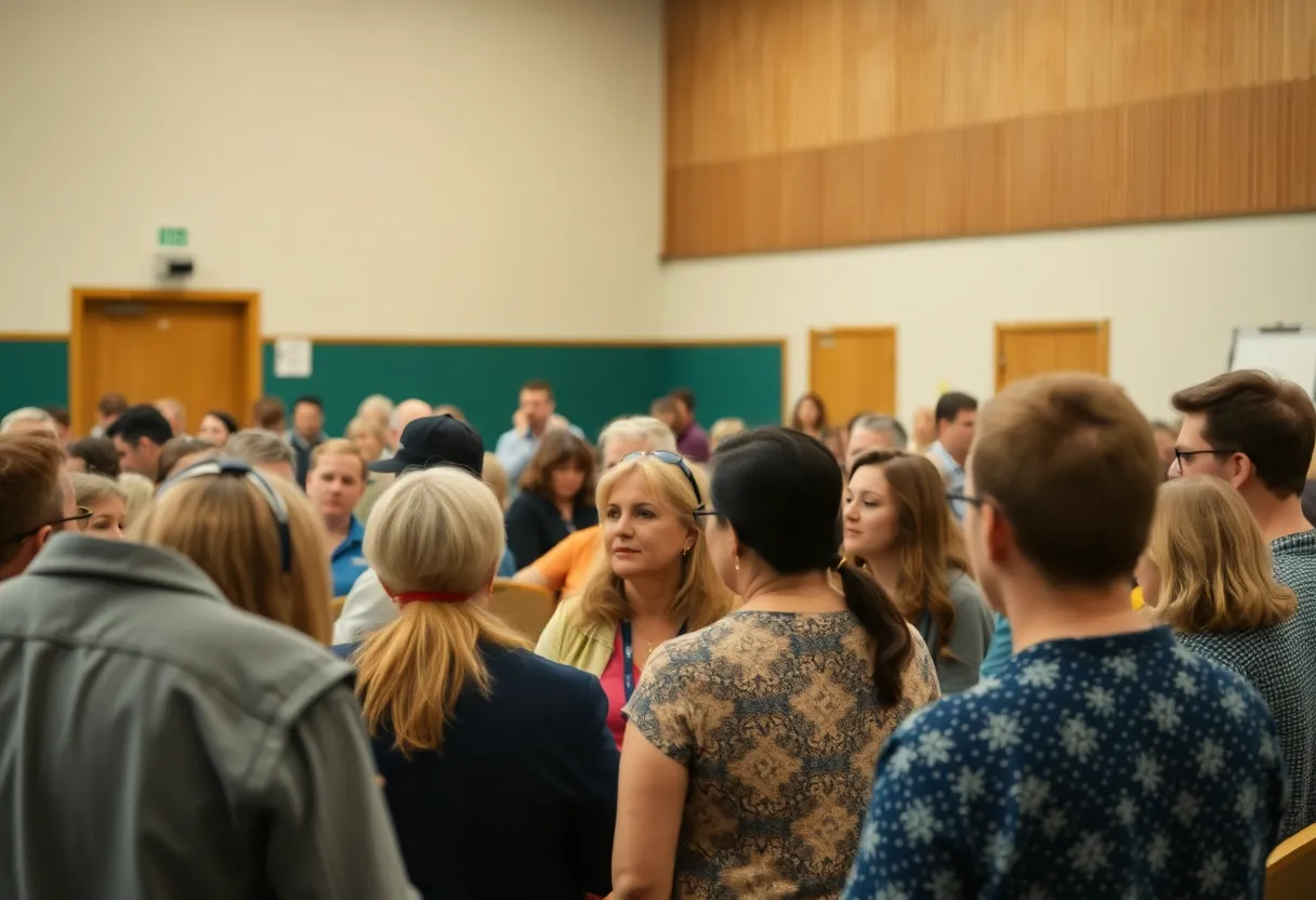 Community members engaging in discussions at a forum in Knoxville.