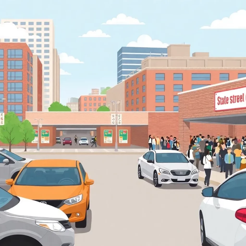 Downtown Knoxville with employees utilizing parking vouchers