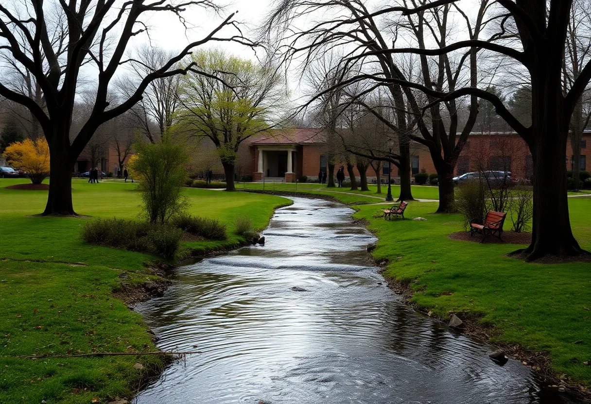 A peaceful park in Knoxville representing community remembrance.