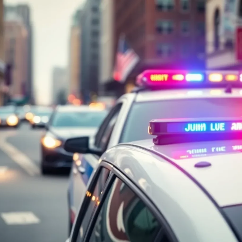 Police cruiser responding to an incident in Knoxville