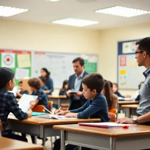 Classroom at Knoxville Preparatory School with teachers and students focused on learning.
