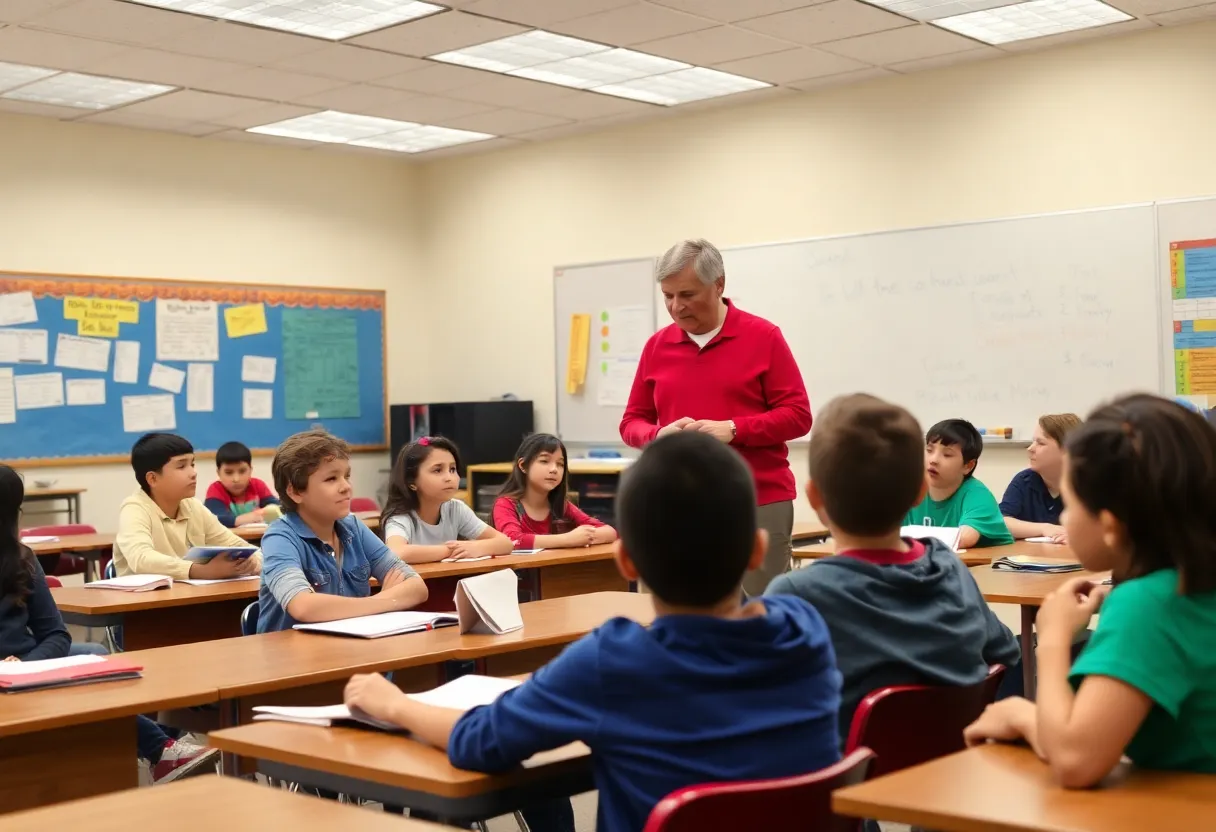 Students in a Knoxville classroom engaged in learning activities.