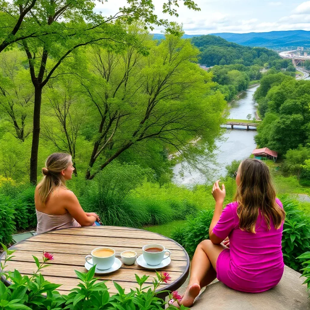 Lush greenery and the Tennessee River in Knoxville