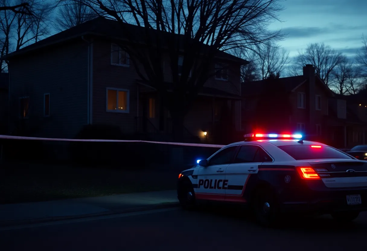 A police car outside a residential building in Knoxville, illustrating a tragic incident.