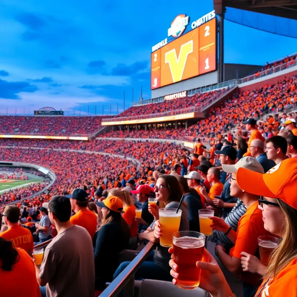 Fans enjoying drinks at Covenant Health Park