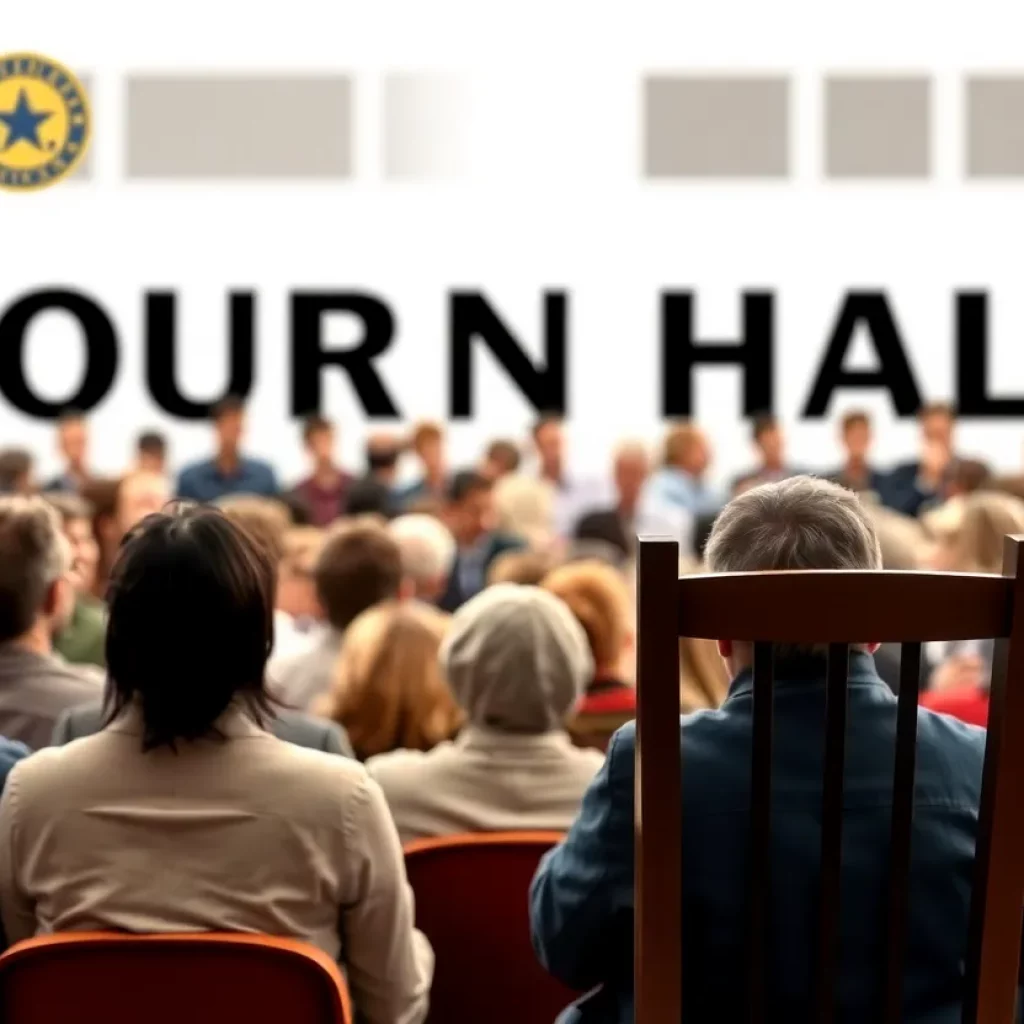 Citizens gathered at an Empty Chair Town Hall in Knoxville