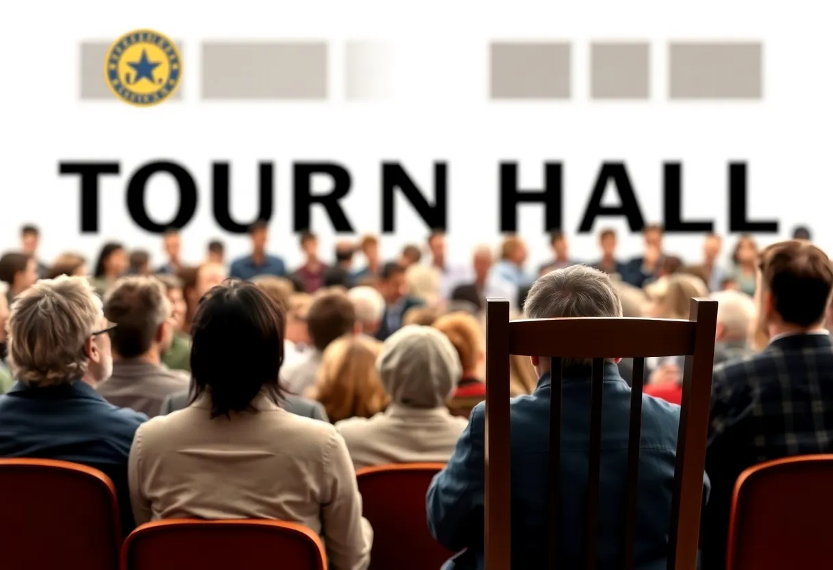 Citizens gathered at an Empty Chair Town Hall in Knoxville