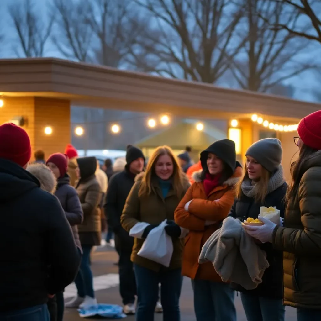 Community members receiving support at a warming center in Knoxville.