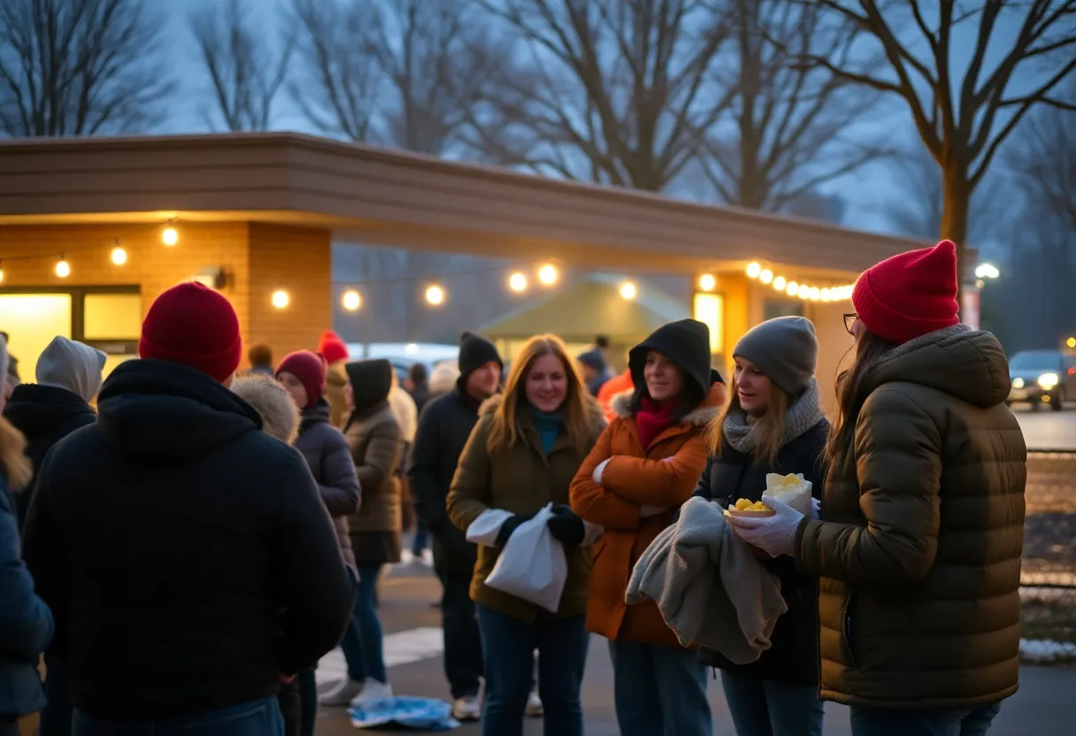 Community members receiving support at a warming center in Knoxville.