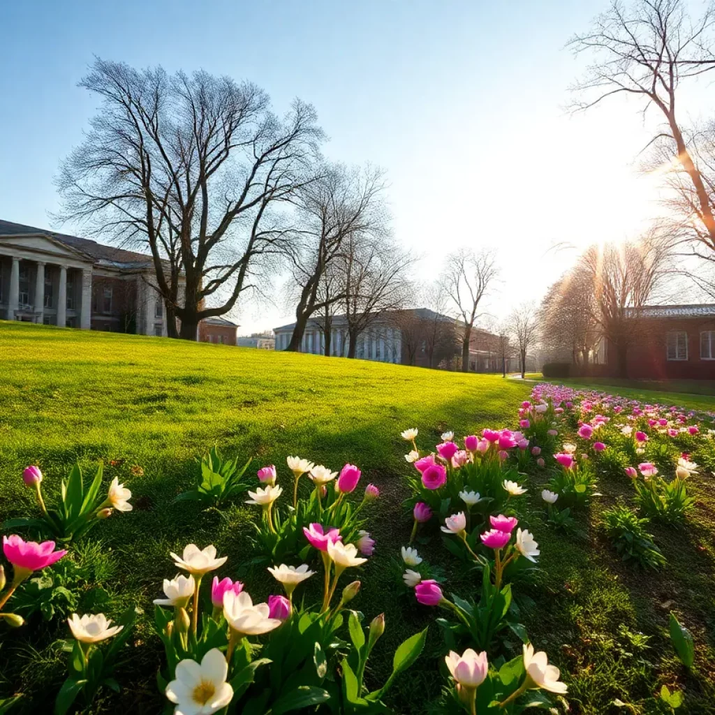 Beautiful spring landscape in Knoxville symbolizing community remembrance