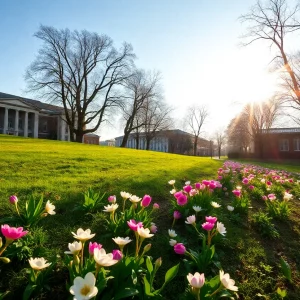 Beautiful spring landscape in Knoxville symbolizing community remembrance