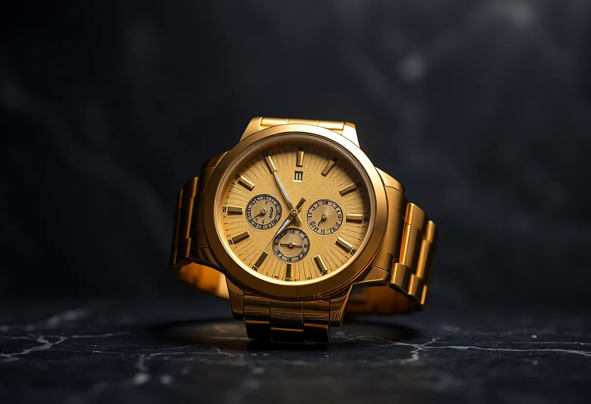 A luxurious watch in a contrasting environment