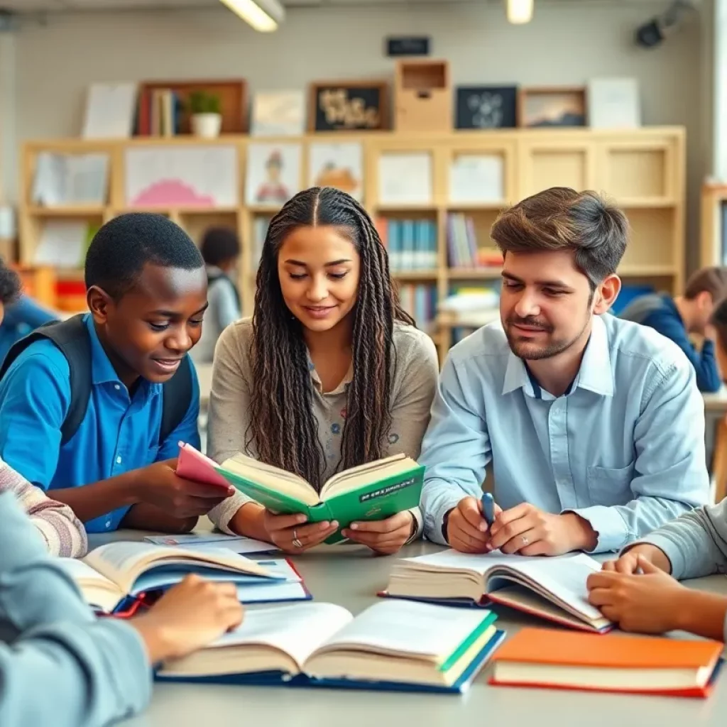 Students collaborating in a classroom setting at Northwest Middle School.
