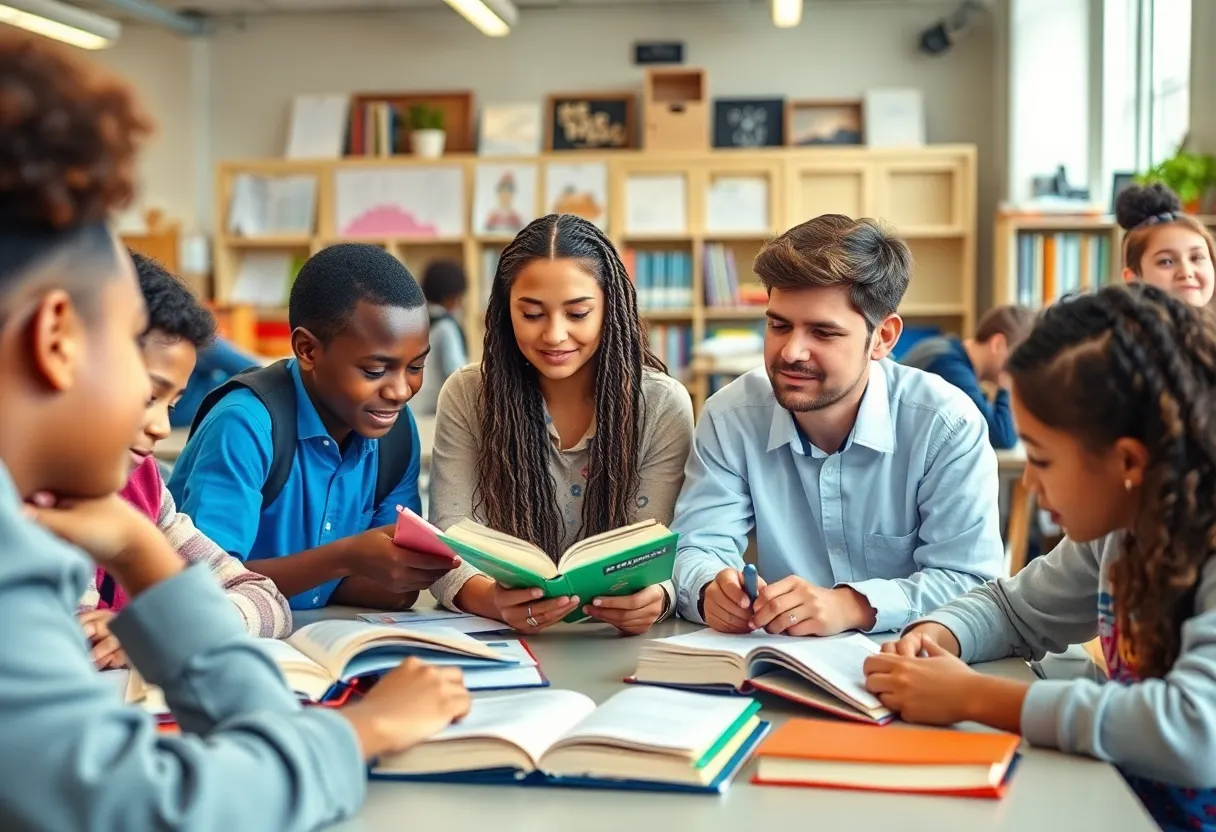 Students collaborating in a classroom setting at Northwest Middle School.