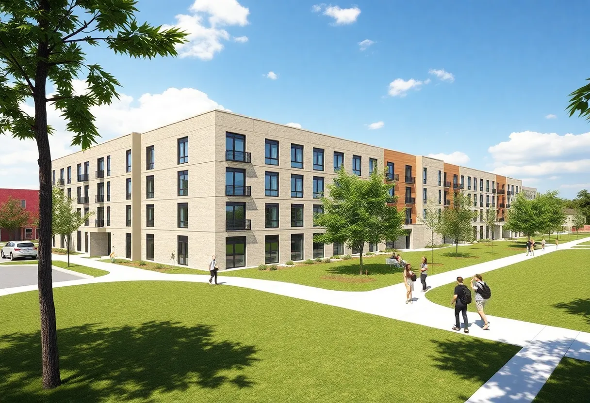 Conceptual rendering of the new student housing facility in Oak Ridge.