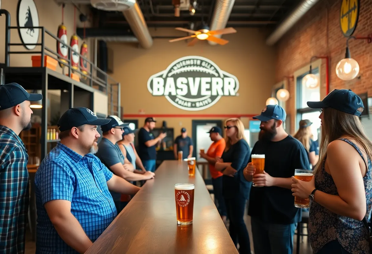 Celebrating the launch of Steel Arm Lager at a local brewery in Knoxville