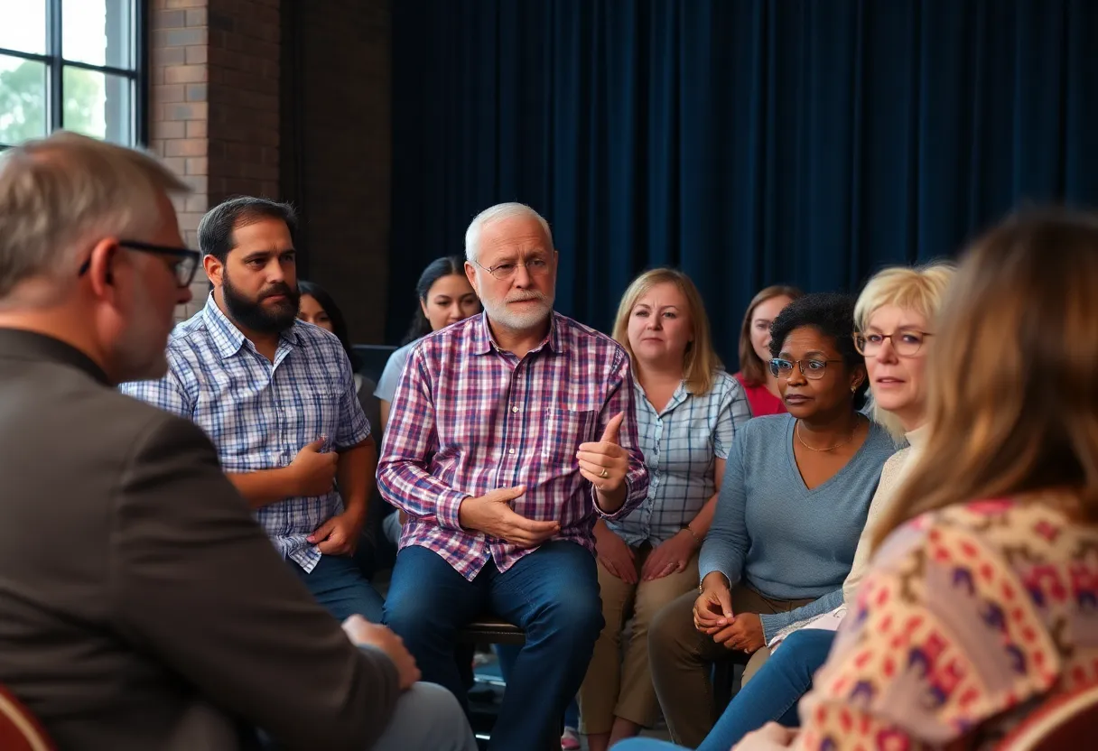 Knoxville residents discussing the dangers of fake news.
