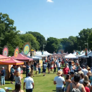 Crowd enjoying the Dogwood Arts Festival at World's Fair Park