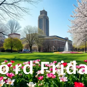 Beautiful park in Knoxville during Good Friday celebration.