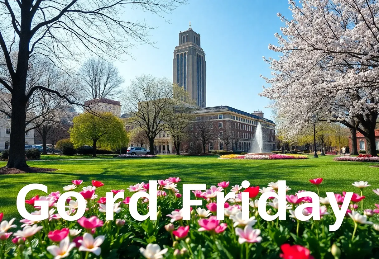 Beautiful park in Knoxville during Good Friday celebration.