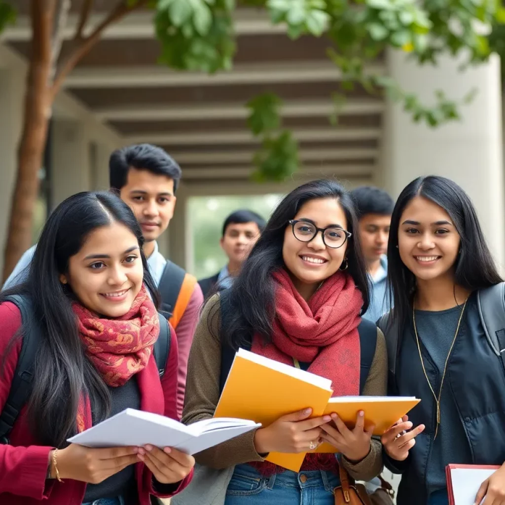 Diverse international students studying on the University of Tennessee campus in Knoxville