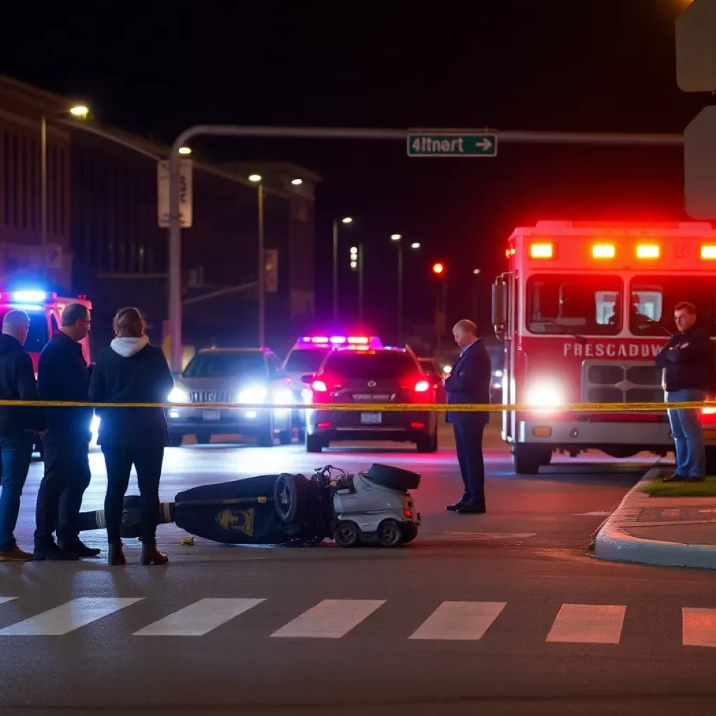 Community members gather at the scene of a serious crash in Knoxville involving a young boy.