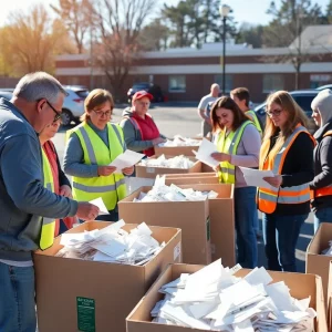 Community members participating in Free Shred Day in Knoxville