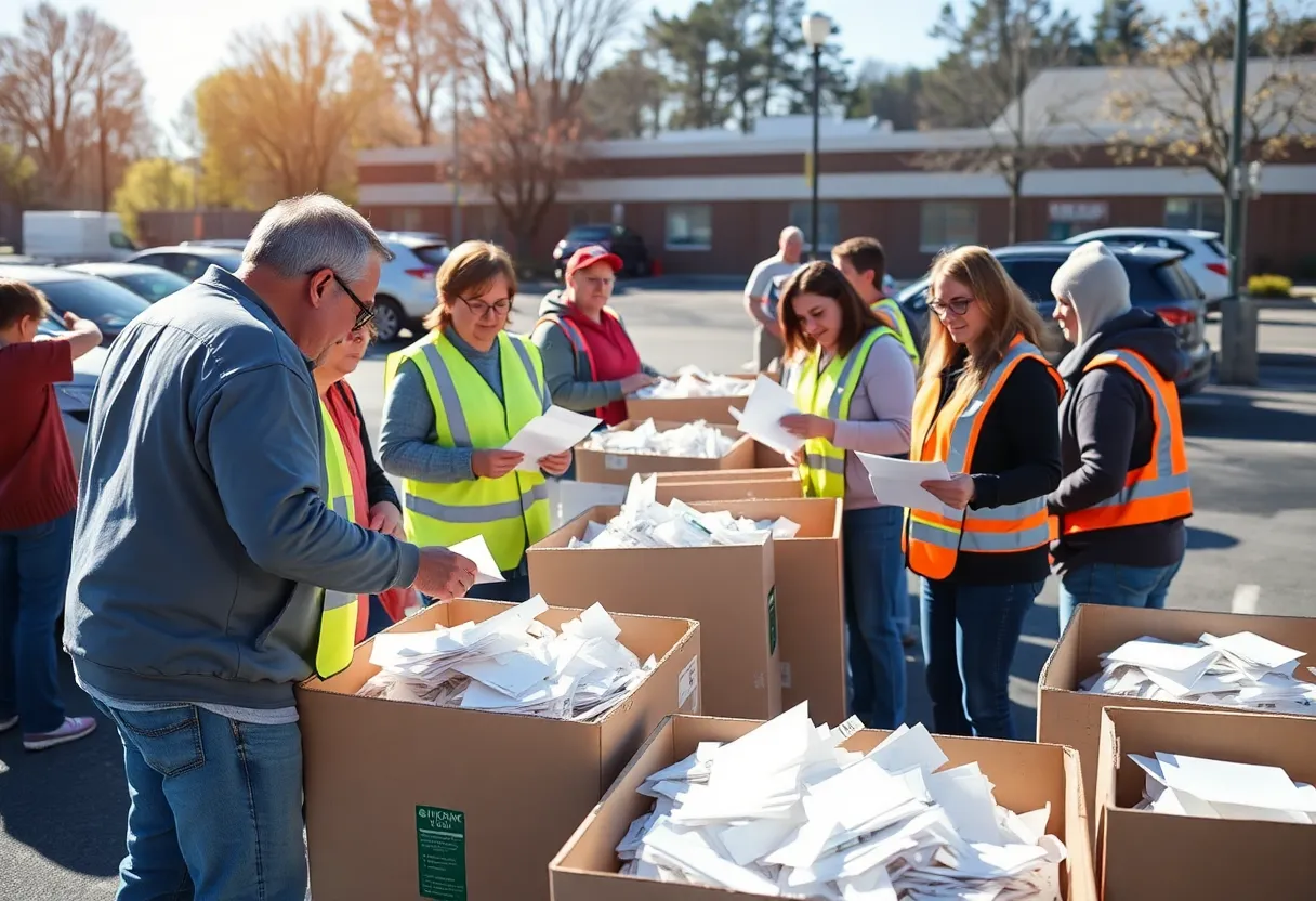 Community members participating in Free Shred Day in Knoxville