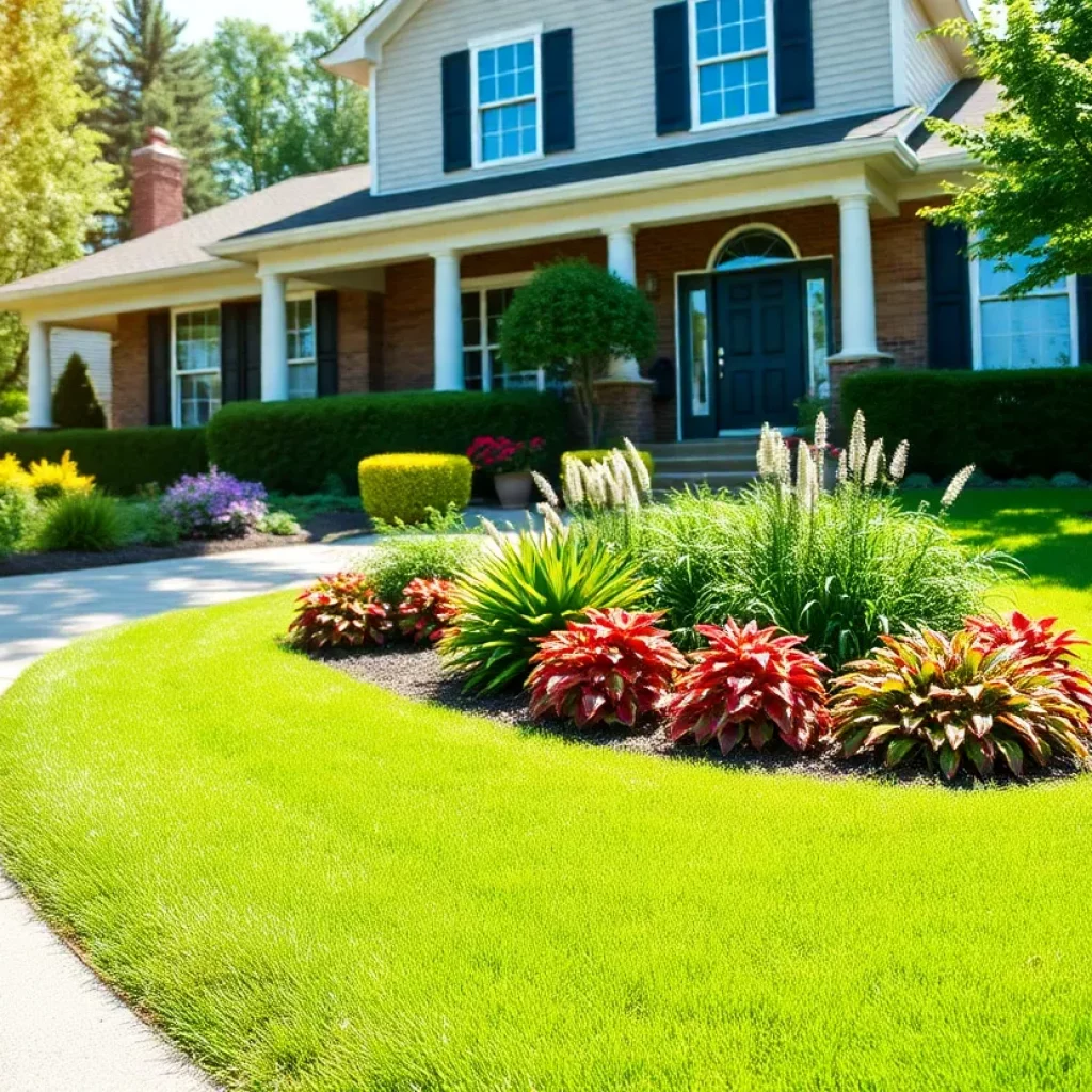 Green lawn and home in Knoxville, Tennessee