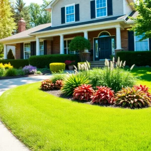 Green lawn and home in Knoxville, Tennessee