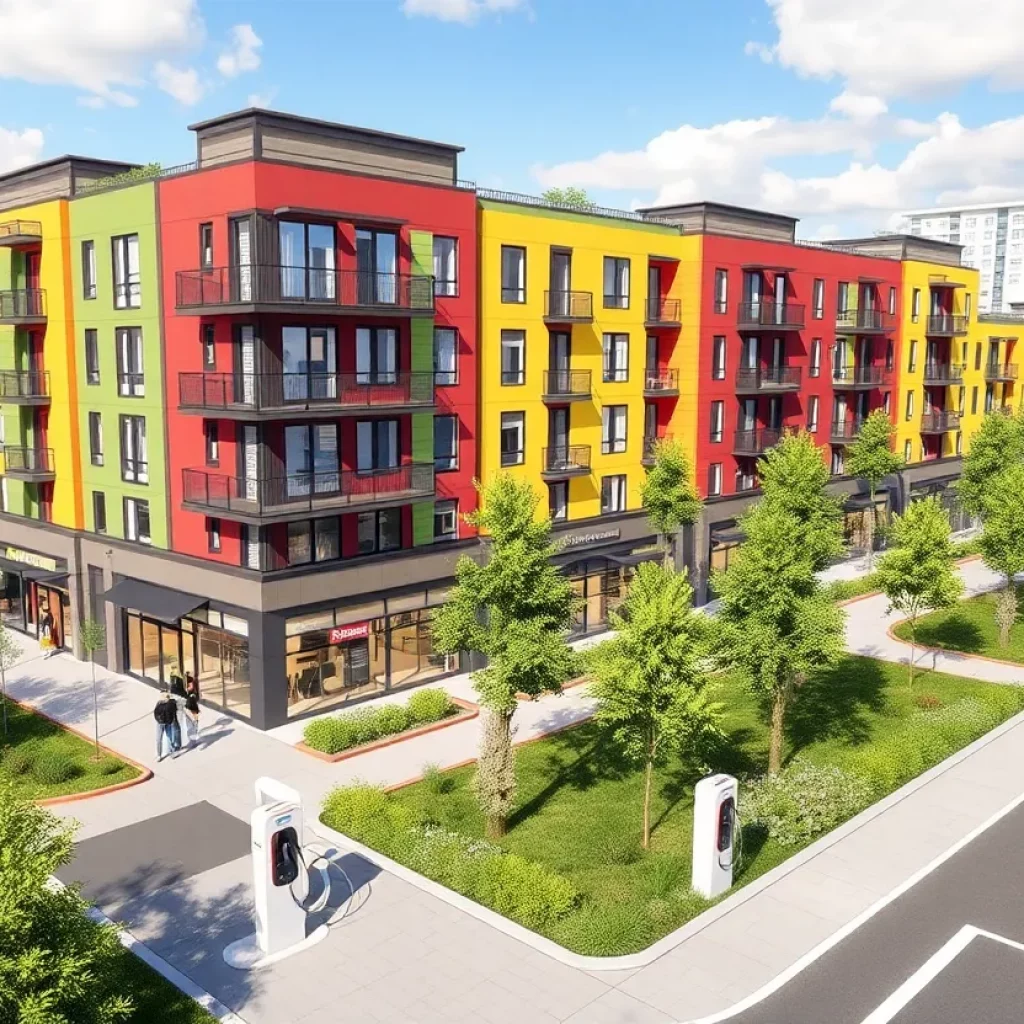 Rendering of a new mixed-use development in Knoxville's Old City.