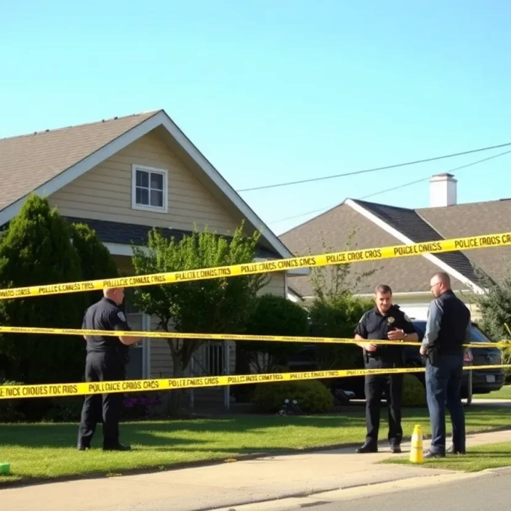 Police officers investigating drug-related crime in a residential area in Knoxville.
