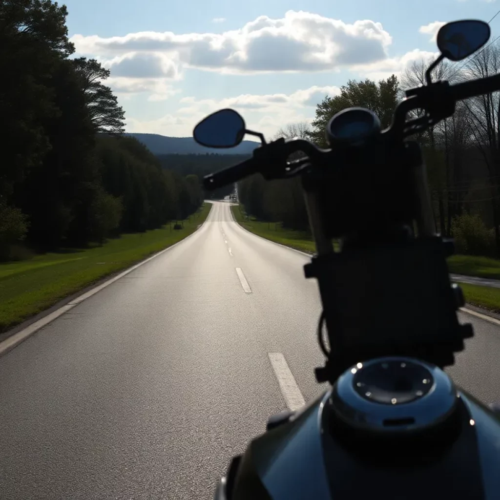 Quiet road in North Knoxville where a motorcycle accident occurred