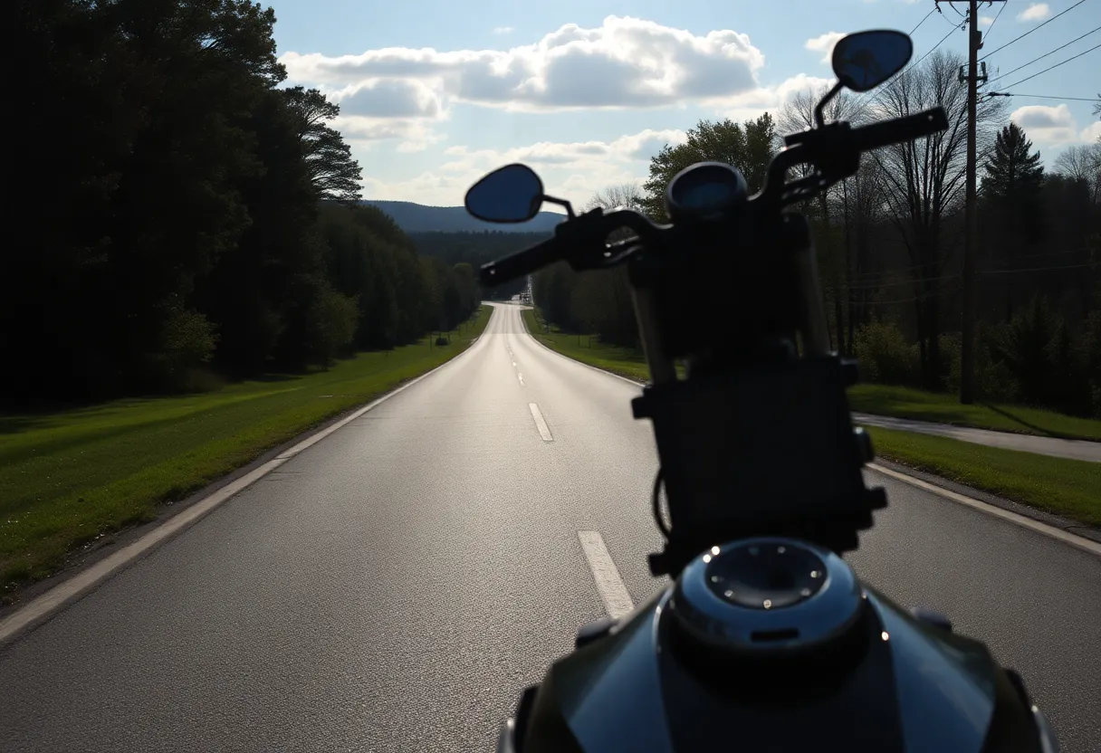 Quiet road in North Knoxville where a motorcycle accident occurred