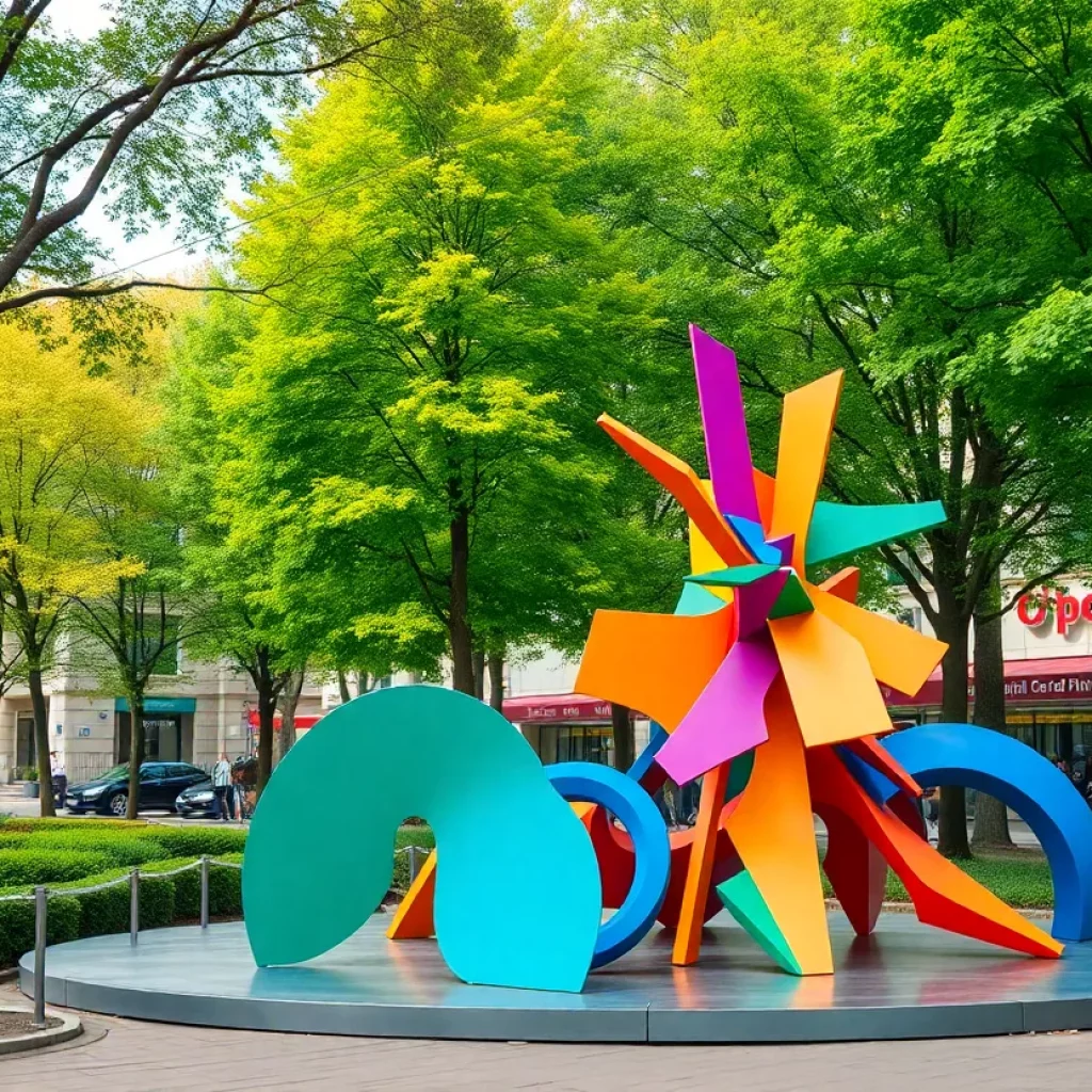 Public sculpture Pier 865 in Cradle of Country Music Park, Knoxville