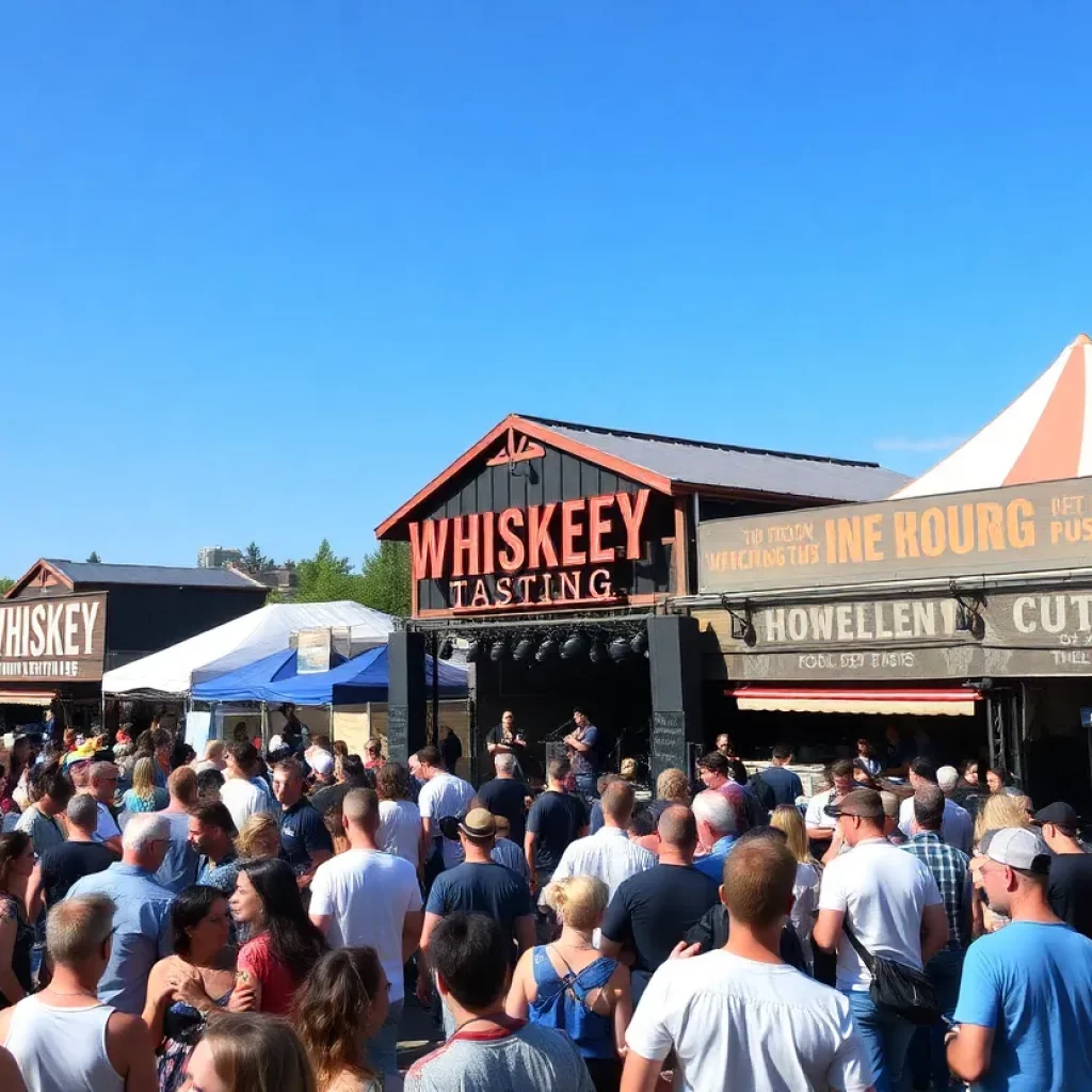 Crowd enjoying the Southern Skies Music & Whiskey Festival in Knoxville.