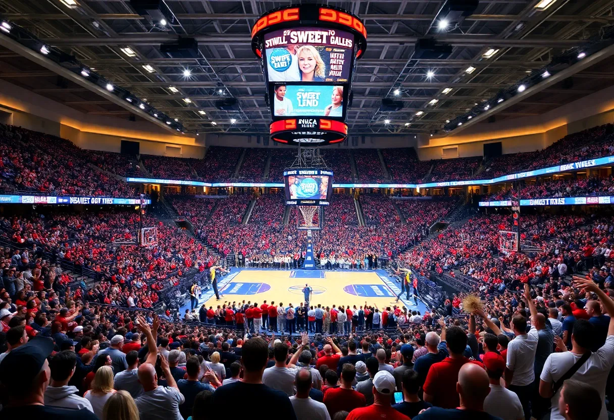 Fans cheering at the University of Tennessee basketball game