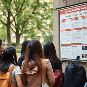 Students at the University of Tennessee looking concerned regarding visa status