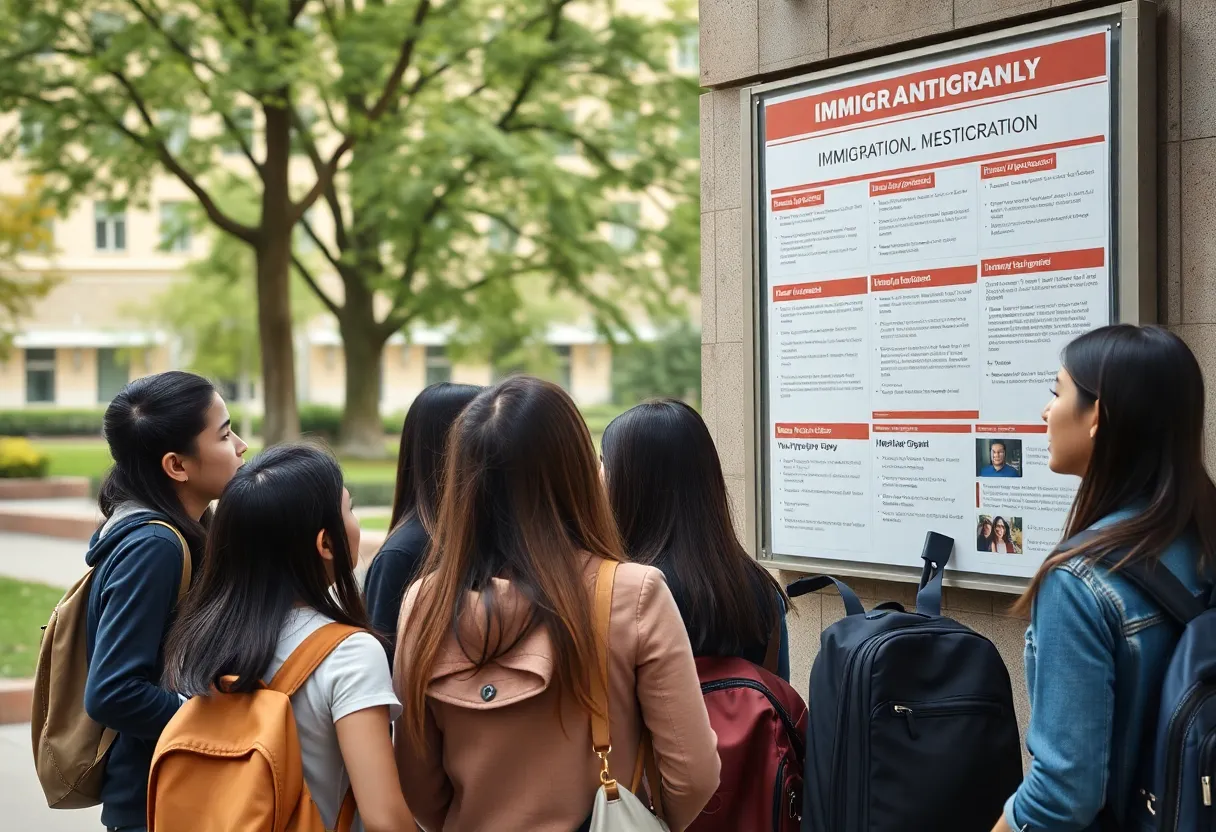 Students at the University of Tennessee looking concerned regarding visa status