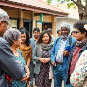 Community members gathered for a political campaign event.