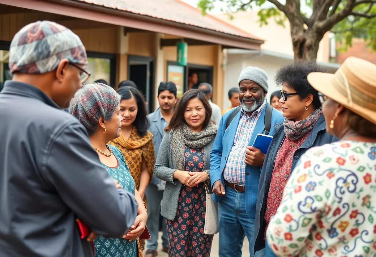 Community members gathered for a political campaign event.