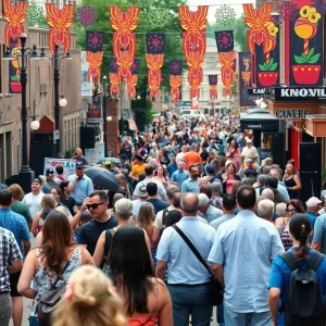Crowd enjoying live performances at the Big Ears Festival in Knoxville