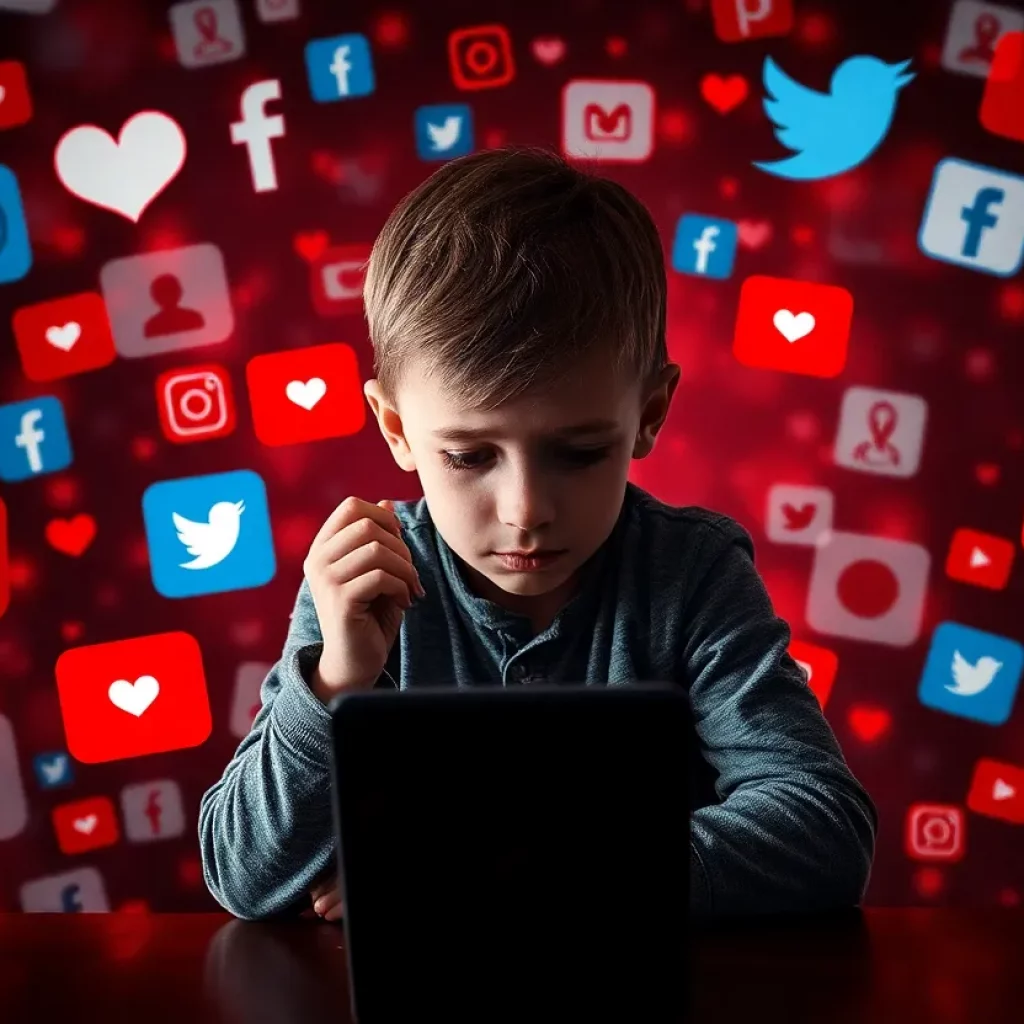 Illustration highlighting digital safety against child exploitation