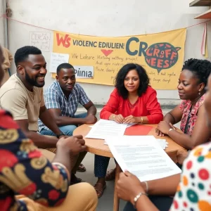 Community meeting discussing violence interruption efforts in Knoxville