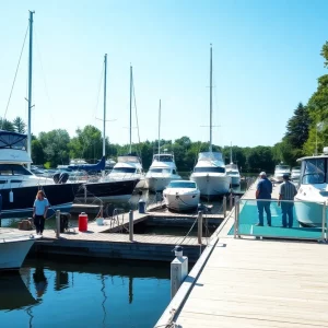 Free vessel safety examination at the boat launch in Concord Park, Knoxville.