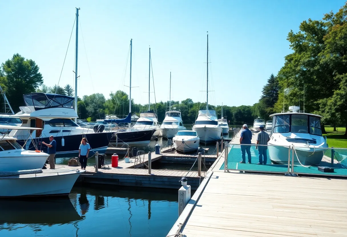 Free vessel safety examination at the boat launch in Concord Park, Knoxville.